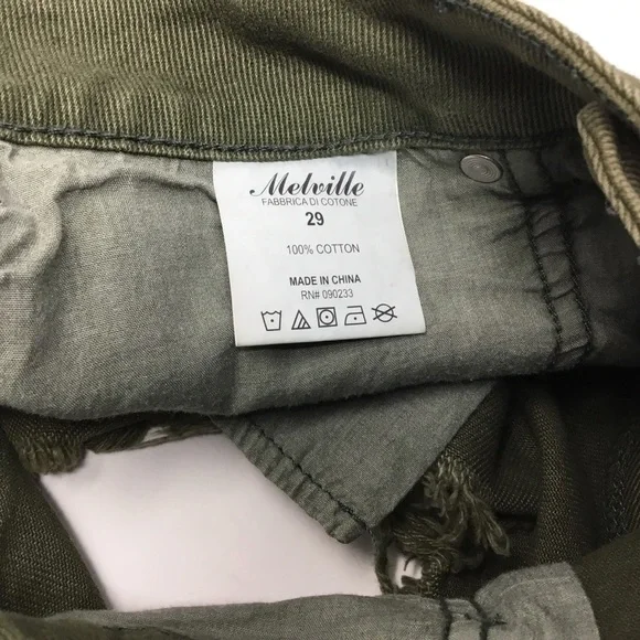 Brandy Melville Olive Green Denim Button Fly Cutoff Short - Picture 11 of 12